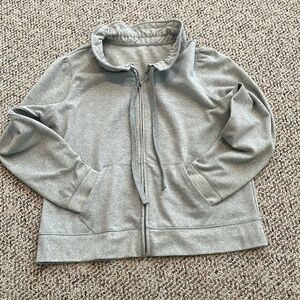 Gray L/S Sparkly Zip Up Jacket Wuth Pockets. Large